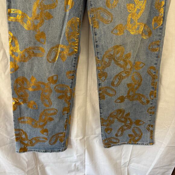 Akira Lock My Love Foil Denim Jeans Size 9 (28) x 33 - Picture 6 of 7